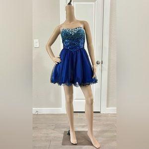 Short strapless jewel embellished sweetheart dress